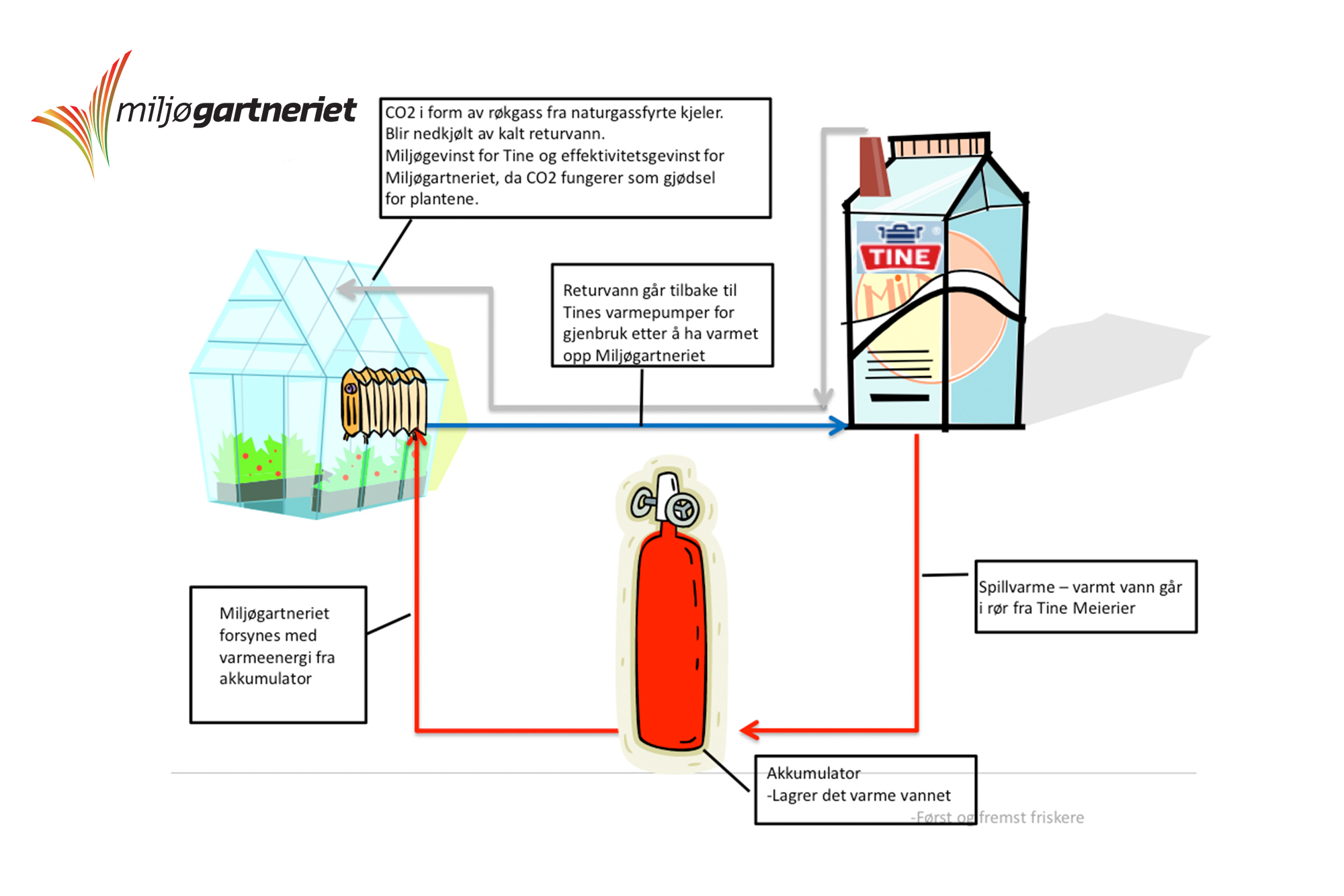 Samarbeid = miljøvennlig gevinst illustrasjon