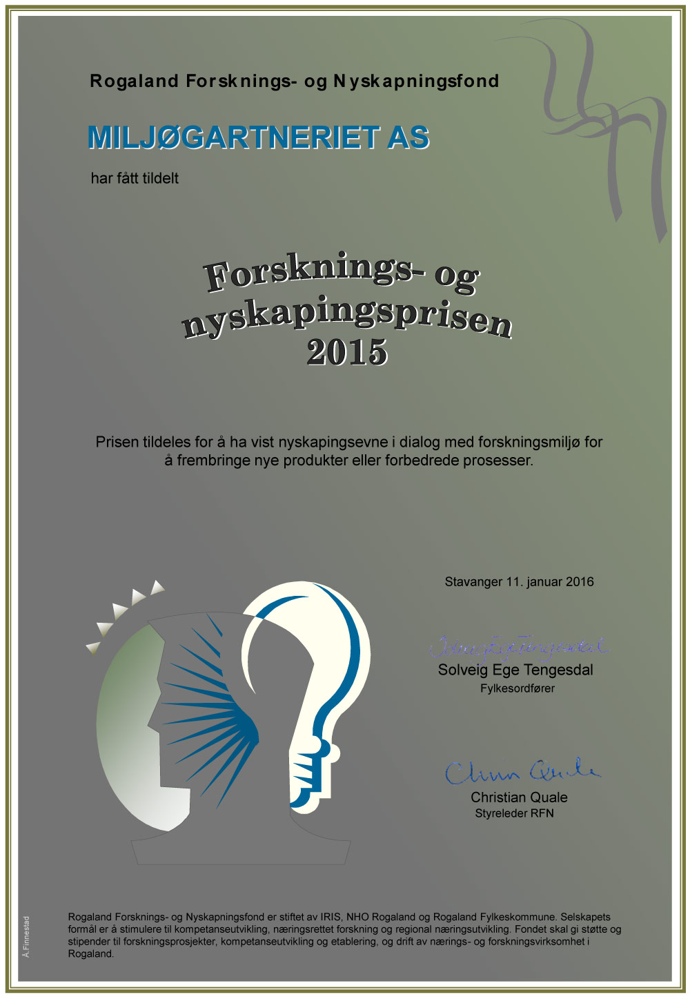Forsknings- og nyskapningsprisen 2015
